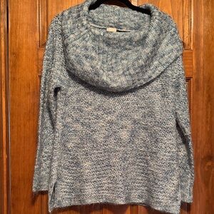 Chico's Heathered Blue Cowl Neck Sweater